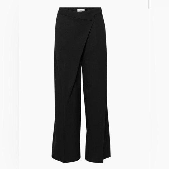 NWT Aritzia Babaton Overlap Pant Black Size 6 Wool twill trousers high waist - Picture 6 of 13